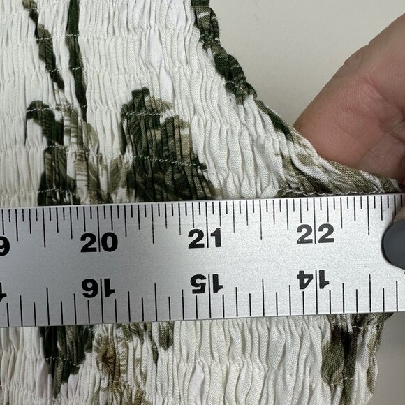 Sunny Island Hawaii Dress Womens One Size Tropical Smocked Midi White Floral NWT - Picture 7 of 8